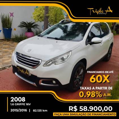 PEUGEOT 2008 1.6 16V FLEX GRIFFE 4P AUTOMÁTICO PEUGEOT 2008 1.6 16V FLEX GRIFFE 4P AUTOMÁTICO